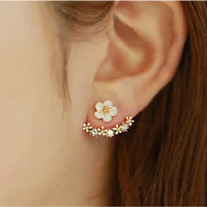 2025 NEW Fashion Jewelry Cute Cherry Blossoms Flower Stud Earrings For Women Cute Jewelry Several Peach Blossoms Earrings