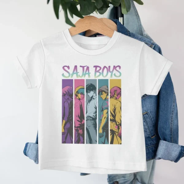 Cute Cartoon Saja Boys T-shirts Kpop Demon Hunters T Shirt Kids Boy Girl Summer Short Sleeve Round Neck Tops Children's Clothing - Image 3
