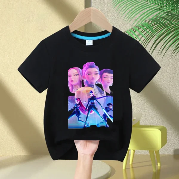 Kids T-Shirt KPop Demon Hunter Cotton Fashion Casual Top 2025 Movie Crew Neck Cartoon Girls Boys T-Shirt Casual Girls Clothing - Image 10