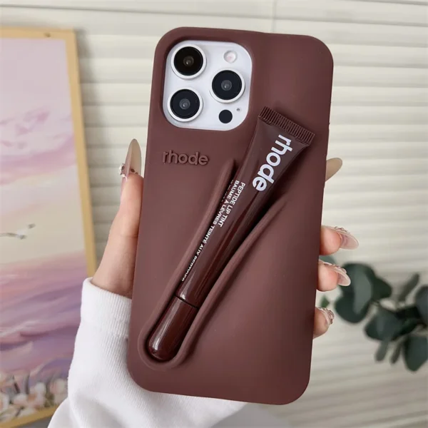 Lip Case Silicone Phone Case for iPhone 16 15 14 13 12 11 Pro Max Plus 16E Lipstick Holder Stand Soft Silicone Cover - Image 8