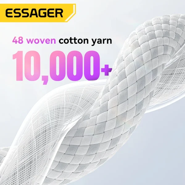 Essager 60W USB Type C to Type C Cable For iphone 16 15 14 Pro Xiaomi Huawei Fast Charging USB C Cable For Samsung Fast Cable - Image 3