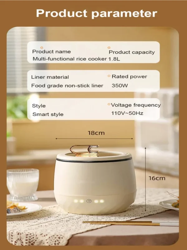 Multifunctional Electric Rice Pot Small Mini Rice Cooker Office Household Claypot Portable Non-stick Cooking Electric Cooker - Image 6