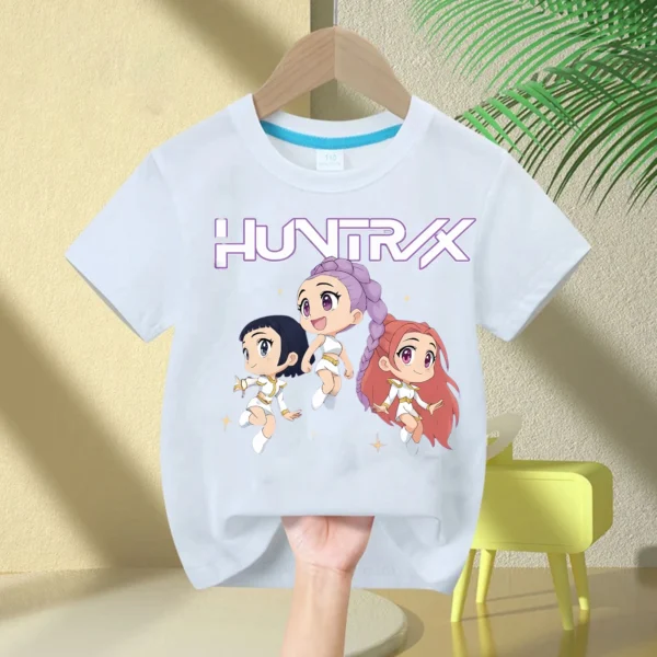 Kids T-Shirt KPop Demon Hunter Cotton Fashion Casual Top 2025 Movie Crew Neck Cartoon Girls Boys T-Shirt Casual Girls Clothing - Image 22