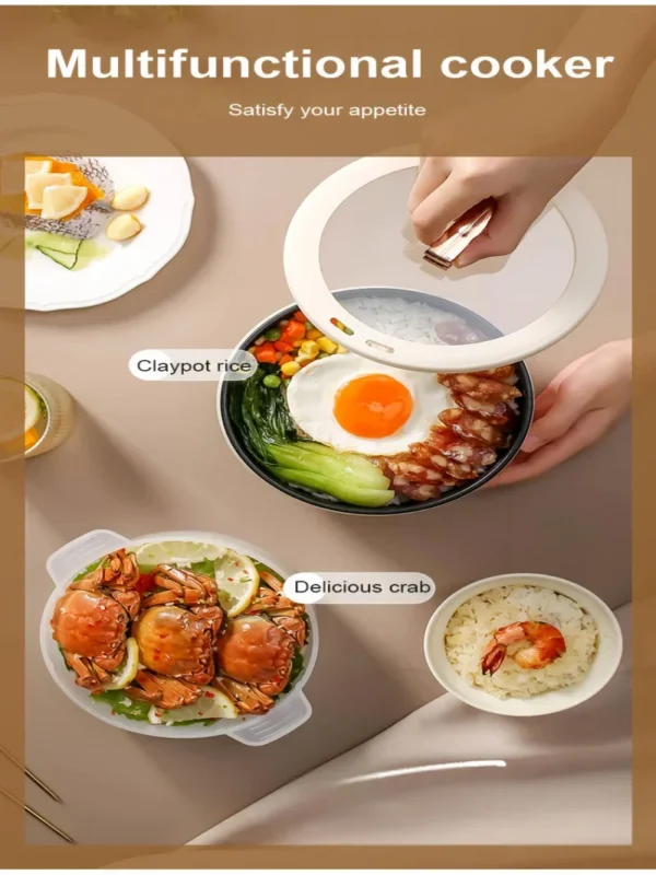 Multifunctional Electric Rice Pot Small Mini Rice Cooker Office Household Claypot Portable Non-stick Cooking Electric Cooker - Image 3