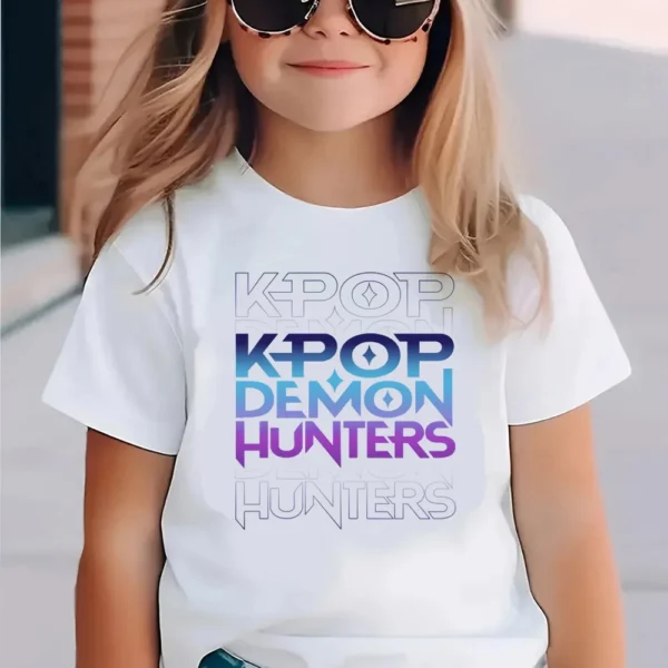 KPop Demon Hunters Kids Clothes 2025 Hot Anime T-shirt Harajuku Girls Casual Shirt Gift Fashion Movie Toddler T Shirts - Image 18