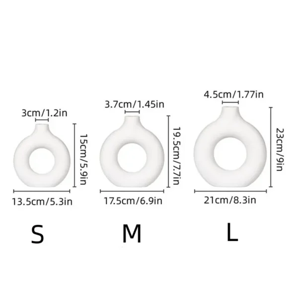 Simple Plastic Vase Donut Shape Single Flower Pot Home Living Room Decoration Table Ornaments Circle Flower Arrangement Vase - Image 6