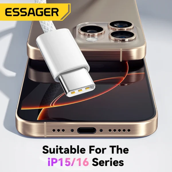 Essager 60W USB Type C to Type C Cable For iphone 16 15 14 Pro Xiaomi Huawei Fast Charging USB C Cable For Samsung Fast Cable - Image 2