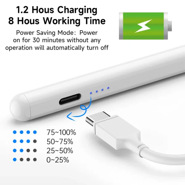 For iPad Pencil 2 1 Palm Rejection Power Display iPad Accessories iPad 2022 2021 2020 2019 2018 Pro 11 12.9 Air Mini Stylus Pen - Image 5