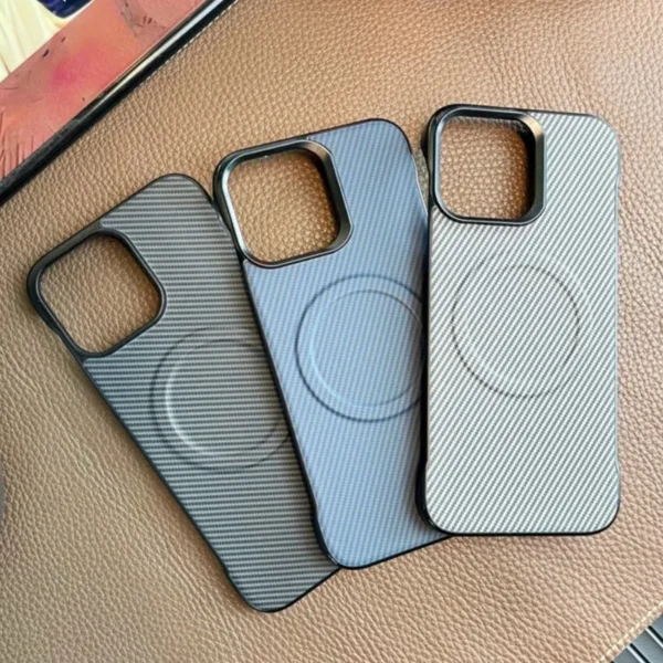 Frameless Carbon Fibre For Magsafe Magnetic Case for iPhone 16 Pro Max 16E 15 Plus 14 13 12 SE4 Metal Lens Wireless Charge Cover