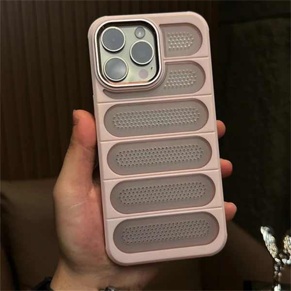 Luxury Shockproof Matte Cooling Holes Armor Case For iPhone 16 15 14 13 12 Pro Max Plus 11 TPU PC Bumper Metal Hybrid Cover Capa - Image 5