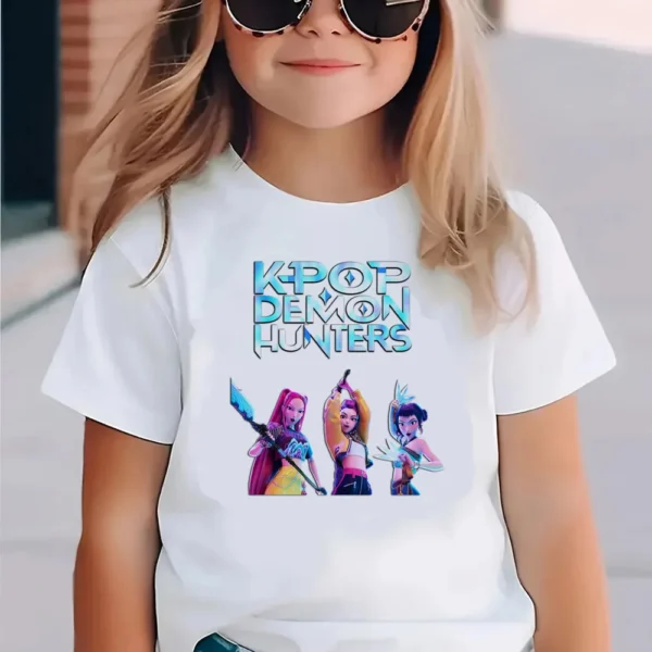 Kpop Demon Hunters Children's Clothing Short Sleeve T-shirt Cute Kpop Demon Hunters TShirt Harajuku Tshirt Parent Child Clothing - Image 7