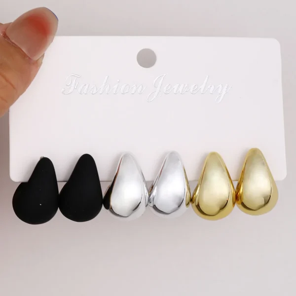 Vintage Elegant Teardrop Stud Earring Set Chic Simple Fashion Lightweight Earrings  for Women Daily Wear Party Jewelry Gift 2025 - Image 5