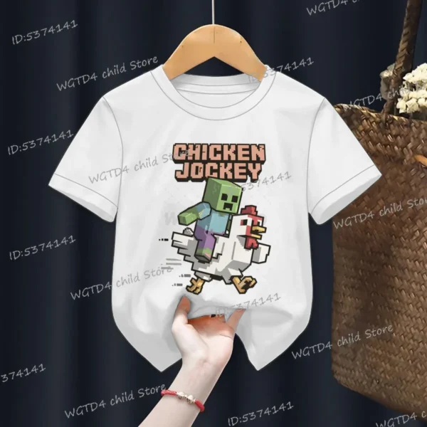 2025 Chicken Jockey Graphic T Shirt Baby Girls Boys Clothes Cartoon Fashion Short Sleeve T-shirt Kids Chicken Jockey Casual Top - Image 16