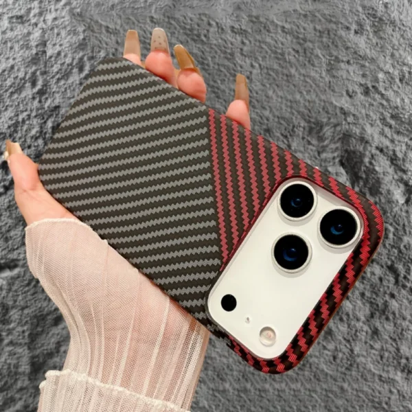 for Magsafe Carbon Fibre Case for iPhone 17 Air 16 15 14 Plus 13 12 Pro Max 17Pro Wireless Charge Skin Glossy Matte Armor Cover - Image 7