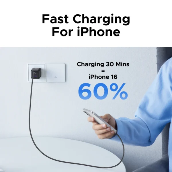【EU Plug】UGREEN 45W/30W/25W/20W GaN Charger PD3.0 PPS QC3.0 USB C Fast Charger For iPhone 16 15 14 Pro Max Samsung S25 iPad Air - Image 4