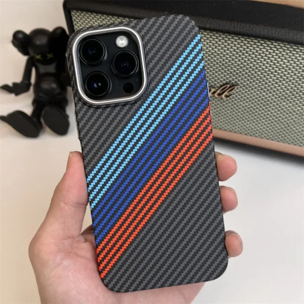 Luxury Magnetic Carbon Fiber Pattern for Magsafe Case for iPhone 16 15 14 Plus 13 12 11 Pro Max Shockproof PC Armor Hard Cover - Image 2