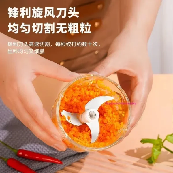 Garlic Grinder Portable Garlic Masher Food Chopper 260ML Electric Meat Grinder Chili Ginger Vegetable Grinder Kitchen Blender - Image 4