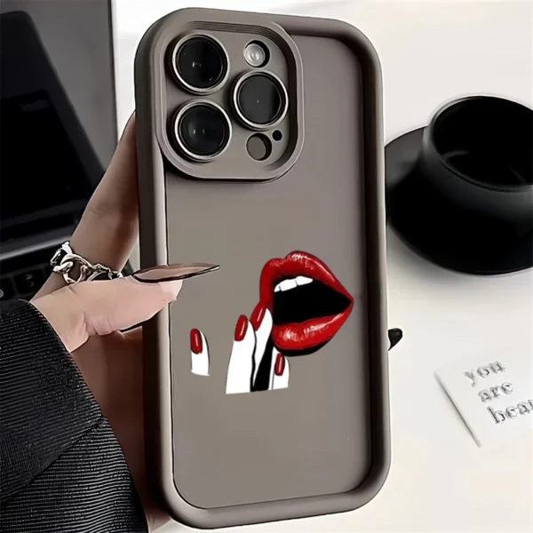 Phone Case For Xiaomi Poco F5 X5 X3 X6 Pro 5G Mi 14 13 12 12T 13T Pro 11 Lite 5G NE Sexy Girl Red Lips Matte Soft Silicone Cover - Image 9