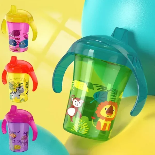 Baby Water Cups 260ML Baby Learning Drinking Cup with Double Handle Flip Lid Leakproof Infants Water Cups Bottle Duckbill Cup - Image 3