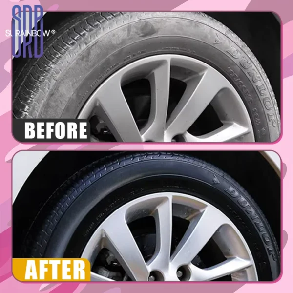 Black Wet Look Tire Shine Dressing -Automotive Clear Coat Tire Dressing Spray for Glossy Wet Tire Look, Vinyl & Plastic, with UV - Image 6