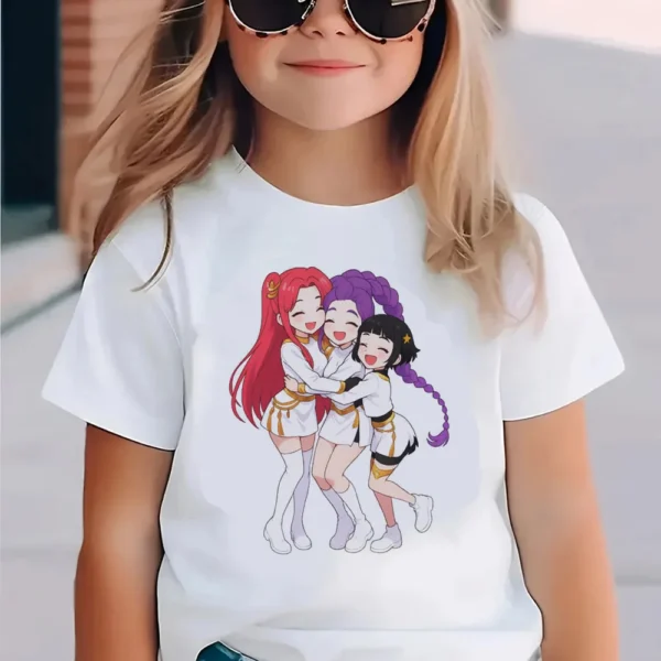 KPop Demon Hunters Kids Clothes 2025 Hot Anime T-shirt Harajuku Girls Casual Shirt Gift Fashion Movie Toddler T Shirts - Image 12