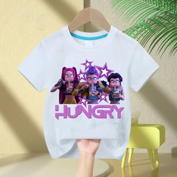 Kids T-Shirt KPop Demon Hunter Cotton Fashion Casual Top 2025 Movie Crew Neck Cartoon Girls Boys T-Shirt Casual Girls Clothing - Image 12