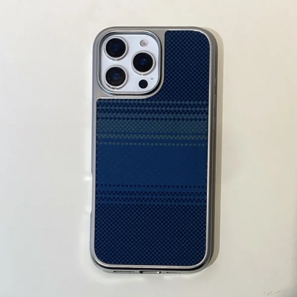 Luxury Plating Carbon Fiber Phone Case For iPhone 16 E 15 14 13 12 11 Pro Max Plus Business Electroplated Shockproof Armor Cover - Image 10