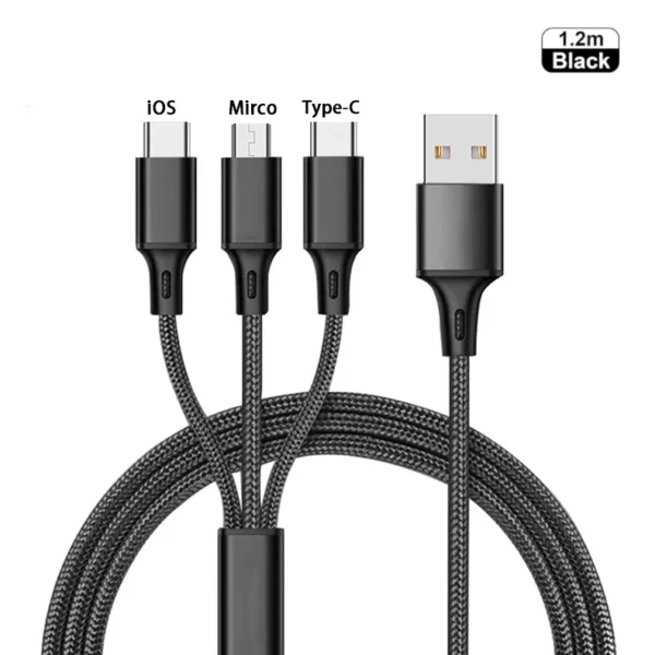 3 in 1 SuperCharging Cable Type-C Phone Fast Charger Cord Micro USB Data Wire For iPhone 14 13 12 Pro Samsung Xiaomi Huawei - Image 11