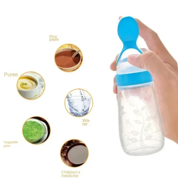 Silicone Baby Bottle with Spoon Newborn Medicine Juice Feeders Baby Food Supplement Rice Cereal Bottles Newborn Feeding Bottles - Image 6