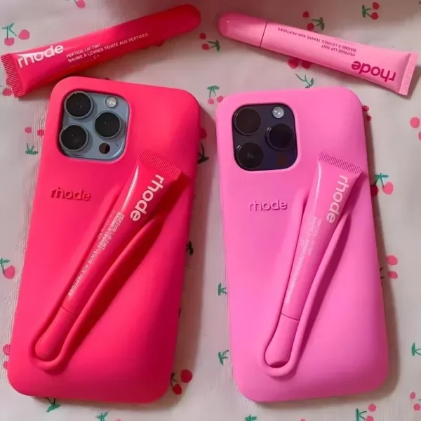 Lip Case Silicone Phone Case for iPhone 16 15 14 13 12 11 Pro Max Plus 16E Lipstick Holder Stand Soft Silicone Cover - Image 2