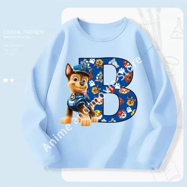 Paws Patrols Chases Child Long Sleeve Boys T-shirt Children Casual Clothing Cartoon Cute Printed Sweatshirt Anime New Kids Gifts - Image 2