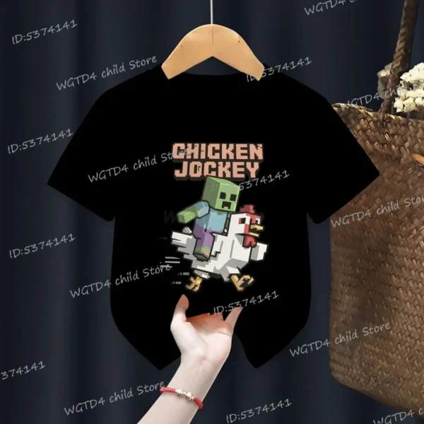 2025 Chicken Jockey Graphic T Shirt Baby Girls Boys Clothes Cartoon Fashion Short Sleeve T-shirt Kids Chicken Jockey Casual Top - Image 10