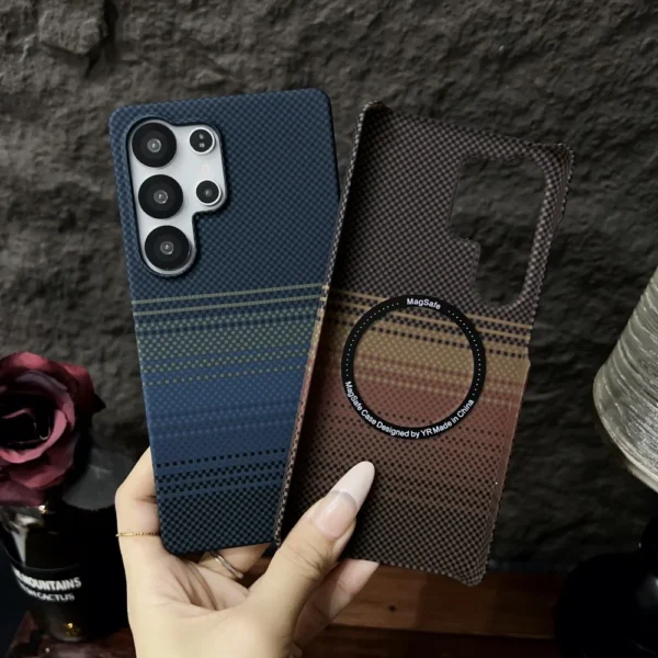 Luxury Magnetic Carbon Fiber Slim Case For Samsung Galaxy S25 S24 Ultra Plus S25Ultra Hard Matte PC Frameless for Magsafe Cover - Image 4