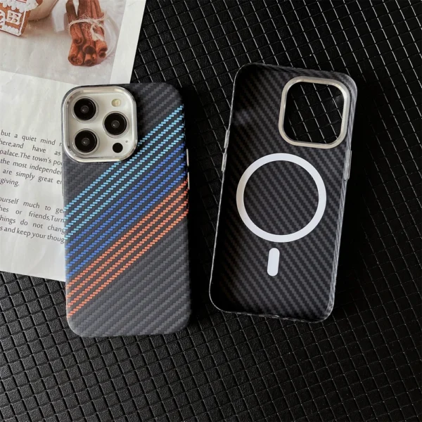 Luxury Magnetic Carbon Fiber Pattern for Magsafe Case for iPhone 16 15 14 Plus 13 12 11 Pro Max Shockproof PC Armor Hard Cover - Image 6