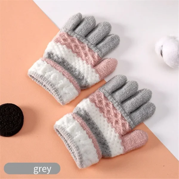 Winter Autumn Soft Knitted Baby Gloves Full Finger Gloves Kids Girls Boys Mittens Outdoor Children Gloves 3-6 Years - Image 2