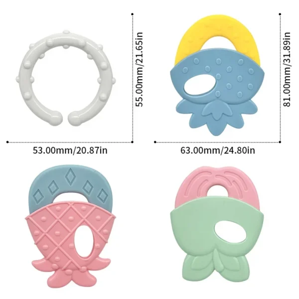 Silicone Teethers for Baby Things Newborn Chews Food Grade Teethers Training Bed Toy Baby Fruit Item Feeding Infant Rattle - Image 5