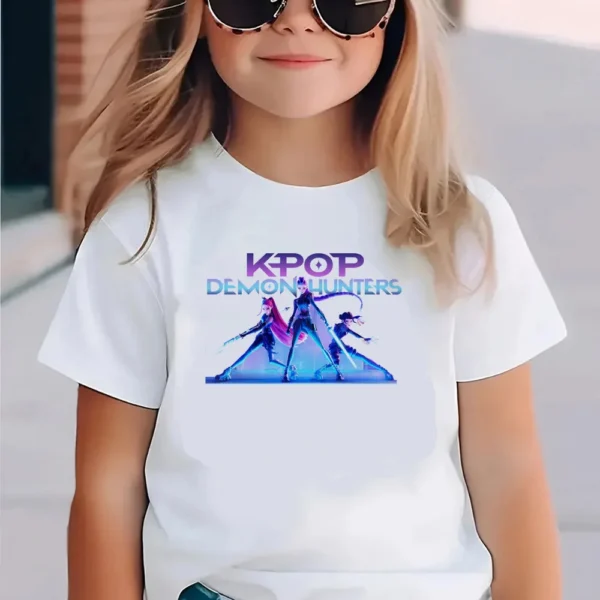 Kpop Demon Hunters Children's Clothing Short Sleeve T-shirt Cute Kpop Demon Hunters TShirt Harajuku Tshirt Parent Child Clothing - Image 11