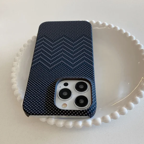 Business Carbon Fiber Pattern Case for iPhone 16 15 14 Plus 13 12 11 Pro Max Shockproof Hard Plastic Retro Frameless Armor Cover - Image 7
