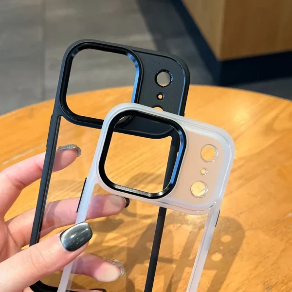 Transparent Rugged Defender Phone Case For iPhone 17 Air 16 15 14 13 12 Pro Max Mini 11 Luxury Hard Acrylic Metal Camera Cover - Image 6
