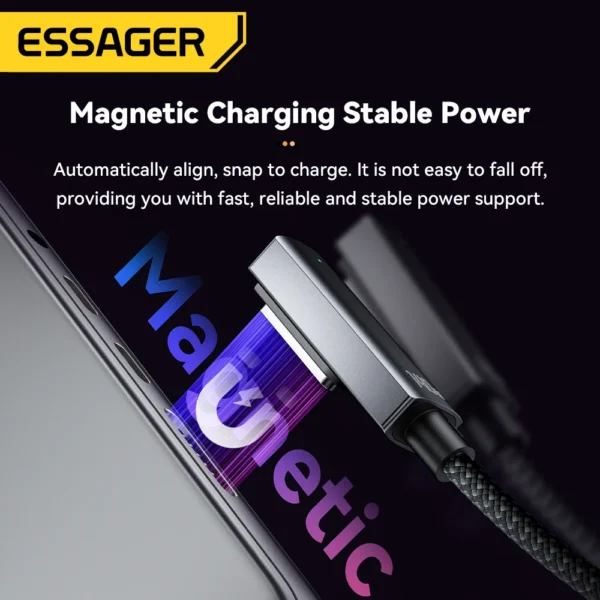 Essager USB Type C to MagSafe3 Cable 140W PD3.1 Fast Charge Magnetic Cable For Macbook Pro Air  2022 2023 MagSafe 3 Charger Cord - Image 3