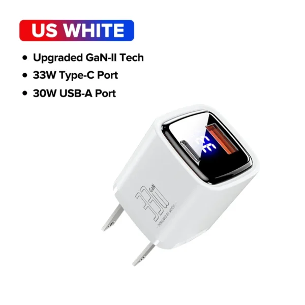QOOVI 33W GaN Charger USB Type C Fast Charging Adapter Quick Charge QC3.0 PD USB-C Wall Charger For iPhone Samsung Xiaomi iPad - Image 10