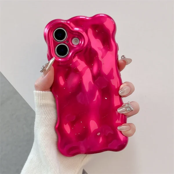Ins Fashion 3D Wave Shape Cute Soft Phone Case For iPhone 16 15 Plus 14 13 12 Pro Max 11 Plain Lovely Girls Shockproof Cover - Image 11