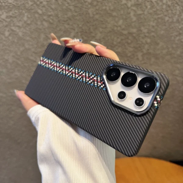 Mountain Carbon Fiber Kevlar Pattern Plastic Case For Samsung S25 S24 S23 Ultra Plus For Magsafe Magnetic Wireless Charge Cover - Image 19