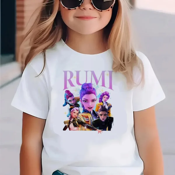 Kpop Demon Hunters Children's Clothing Short Sleeve T-shirt Cute Kpop Demon Hunters TShirt Harajuku Tshirt Parent Child Clothing - Image 5