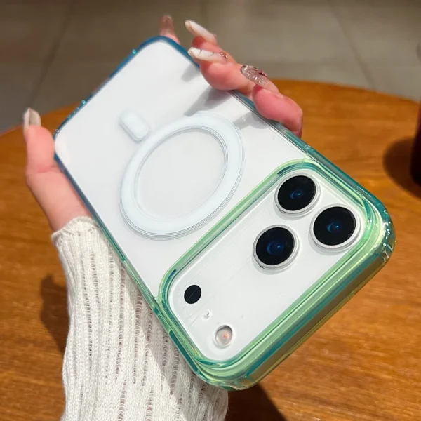 Transparent Gradient Acrylic For Magsafe Case for iPhone 17 Air 16 15 14 Pro Max Plus 13 12 Mini 11 16E SE4 17Pro Official Cover - Image 3