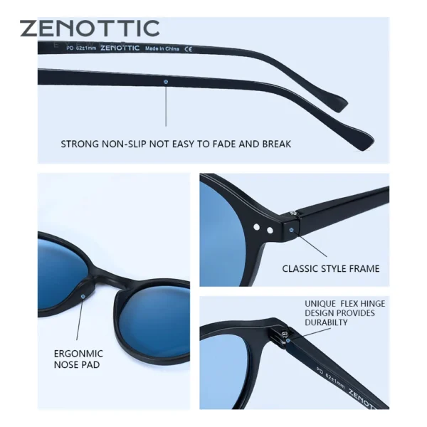 ZENOTTIC Retro Polarized Sunglasses 2023 2024 Men Women Vintage Small Round Frame Sun Glasses Polarized Lens UV400 Goggles Shade - Image 5