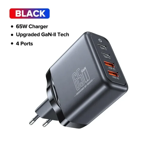 QOOVI 65W GaN Charger USB Type C Fast Charging For Laptop Macbook Quick Charge 4.0 PD Charger For IPhone14 Xiaomi Samsung S21 - Image 7