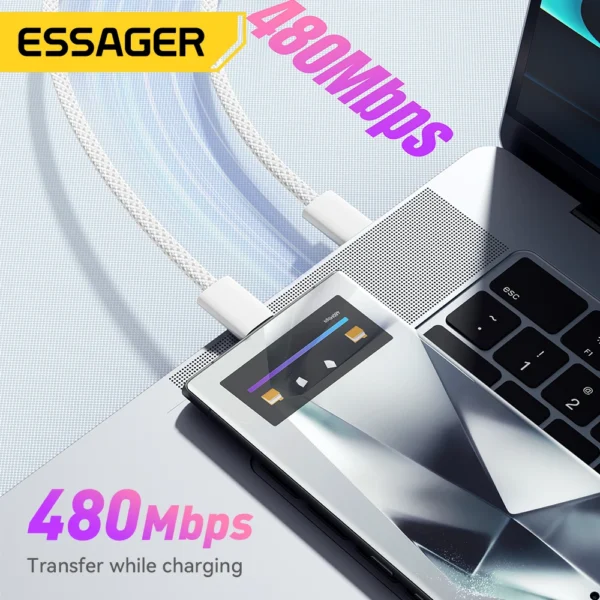 Essager 60W USB Type C to Type C Cable For iphone 16 15 14 Pro Xiaomi Huawei Fast Charging USB C Cable For Samsung Fast Cable - Image 6