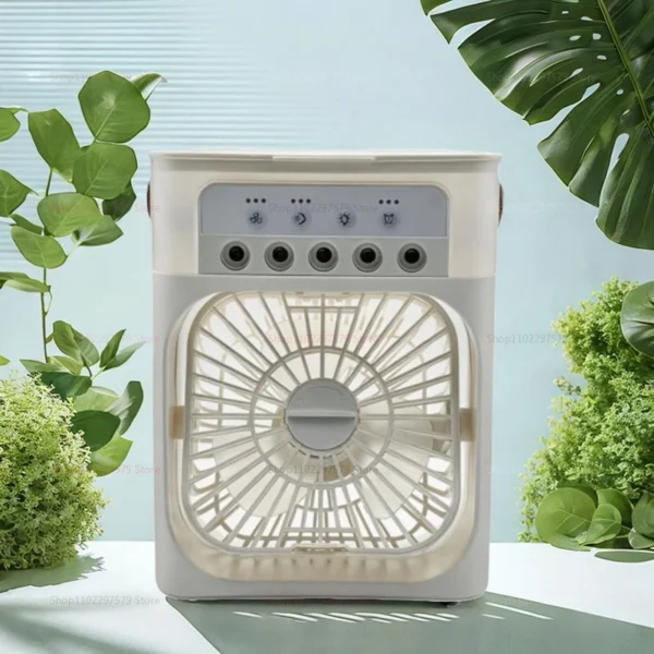 3 In 1 Portable Air Conditioners Fan USB Electric Fan LED Night Light Water Mist Fun Air Humidifier Desktop Air Cooler Fan - Image 7