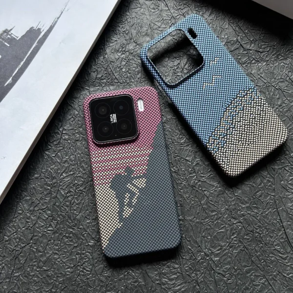 Carbon Fibre Pattern Climber Frameless Case for Xiaomi 15 15S 14 13 Pro 15Pro Ultra MI15 Ultra Thin Skin Texture Weaving Cover - Image 4